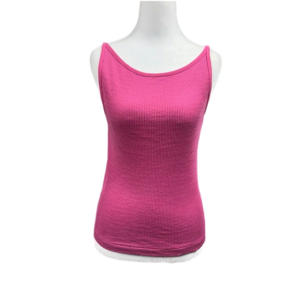 Summerfield Y2K Low Back Ribbed Tank Top Sz M Pink